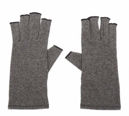Breathable Health Care Half Finger Gloves in gray color, designed for enhanced support and comfort, with breathable material.