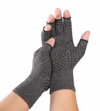 Breathable Health Care Half Finger Gloves for wrist and joint support, made with breathable material and grip dots.