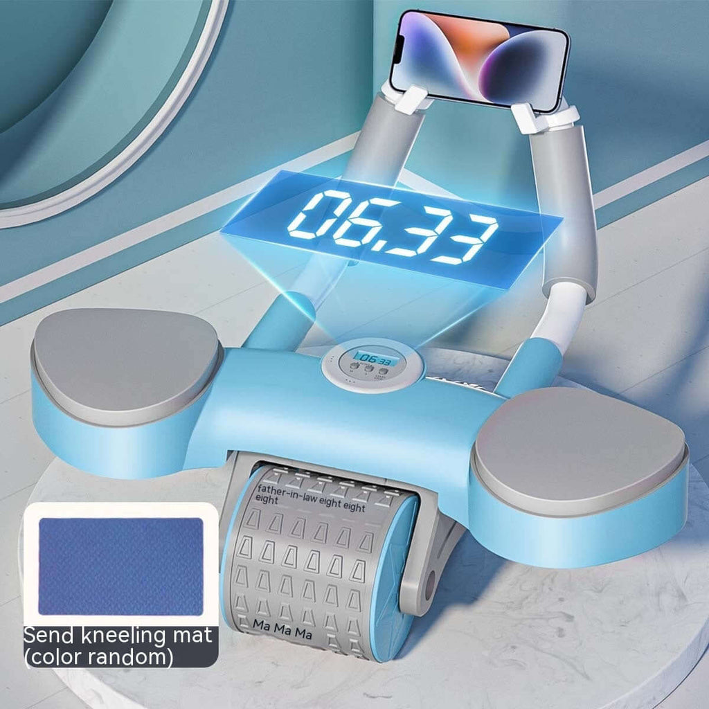 Abdominal Wheel Automatic Rebound Fitness Equipment Health Household with digital display and non-slip design