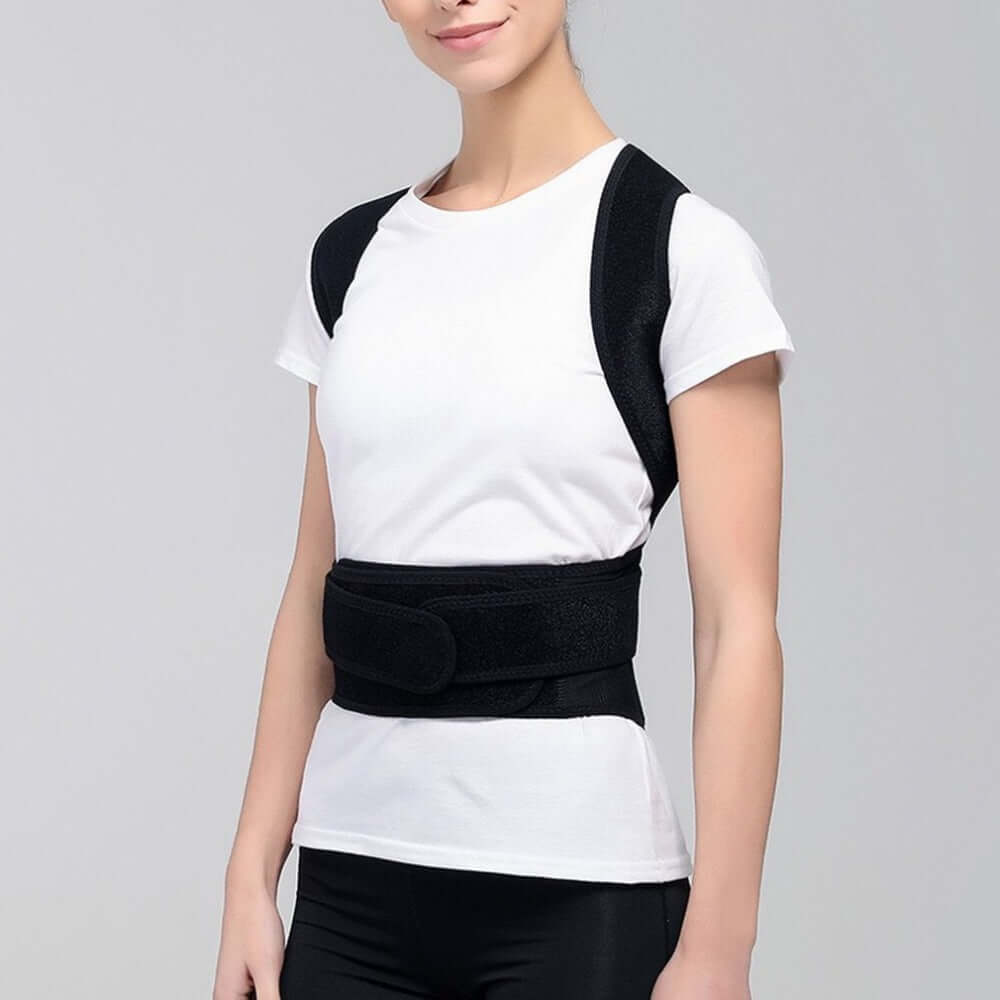 Spine Bending Posture Corrector worn by a model, showcasing its supportive design and comfort.