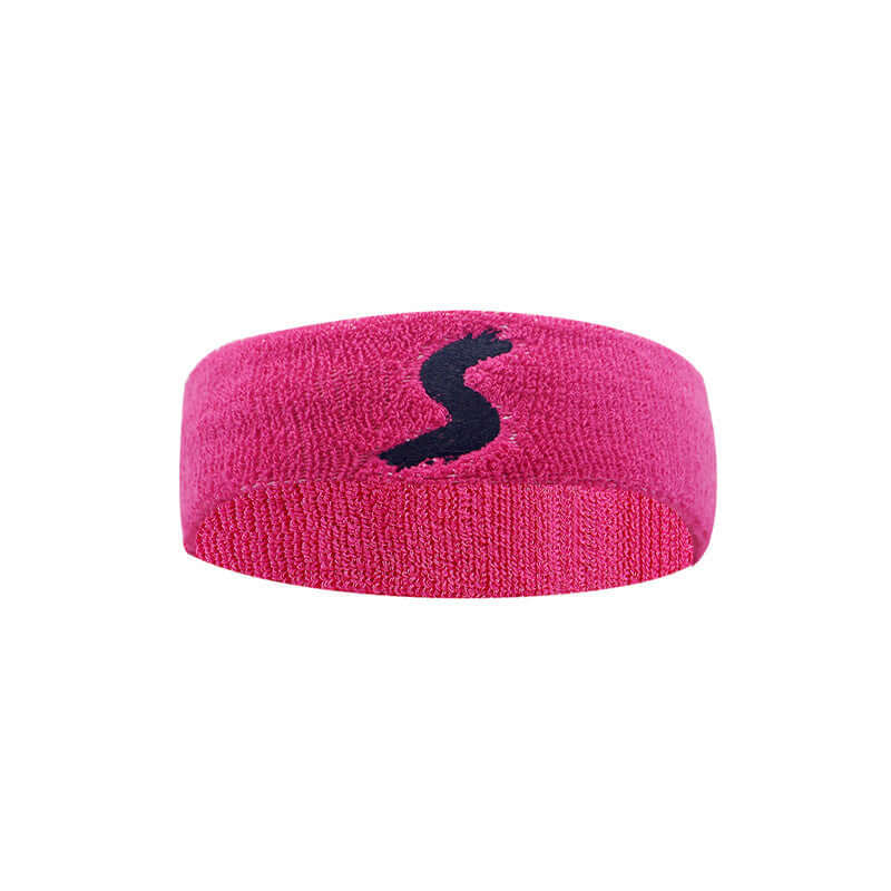 Fitness Headband in vibrant pink color, made of soft cotton fabric, one size fits all.