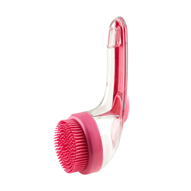 Pet bath grooming brush with long handle and soft bristles for effective grooming and cleaning pets.