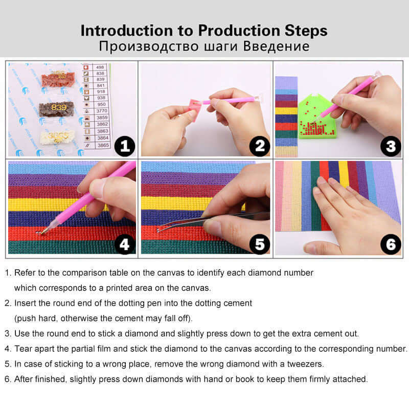 New Product Christmas Cute Pet Theme 5D Diamond Painting production steps tutorial for creating the diamond art.