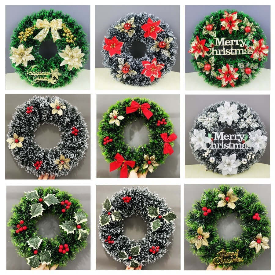 Christmas Decorations Festival Wreath Wreath Window Layout Door Hanging Site Layout Christmas Product display in nine variations