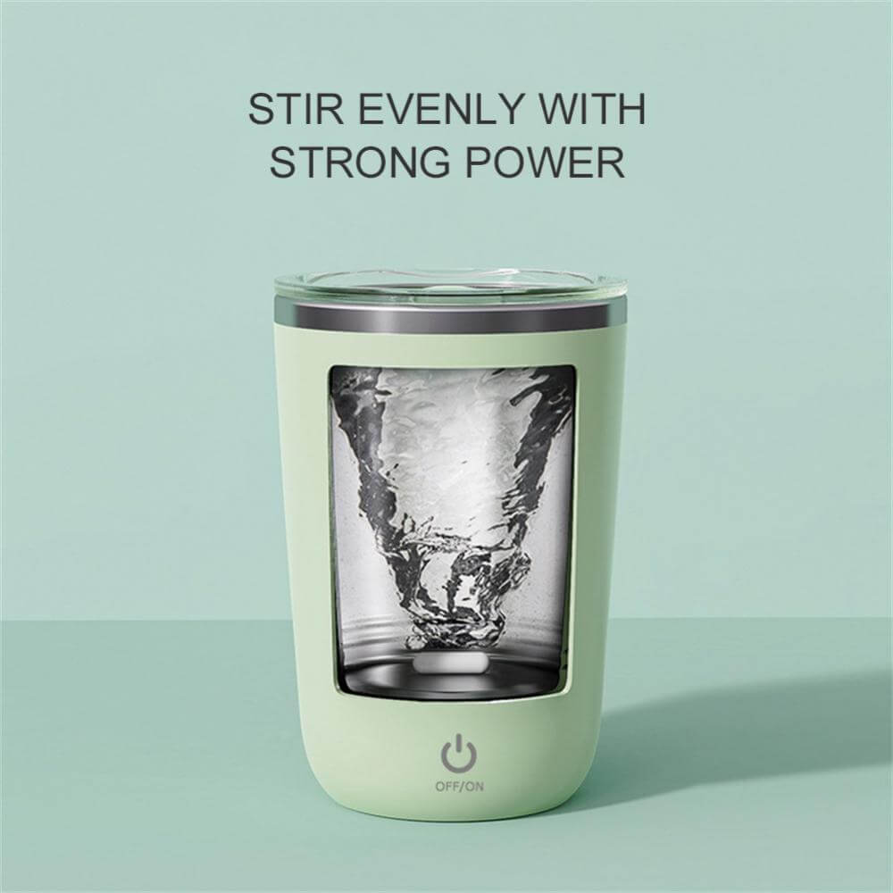 Automatic Self-Stirring Mug 350ml – Electric Stainless Steel Coffee Cup with strong vortex stirring feature.