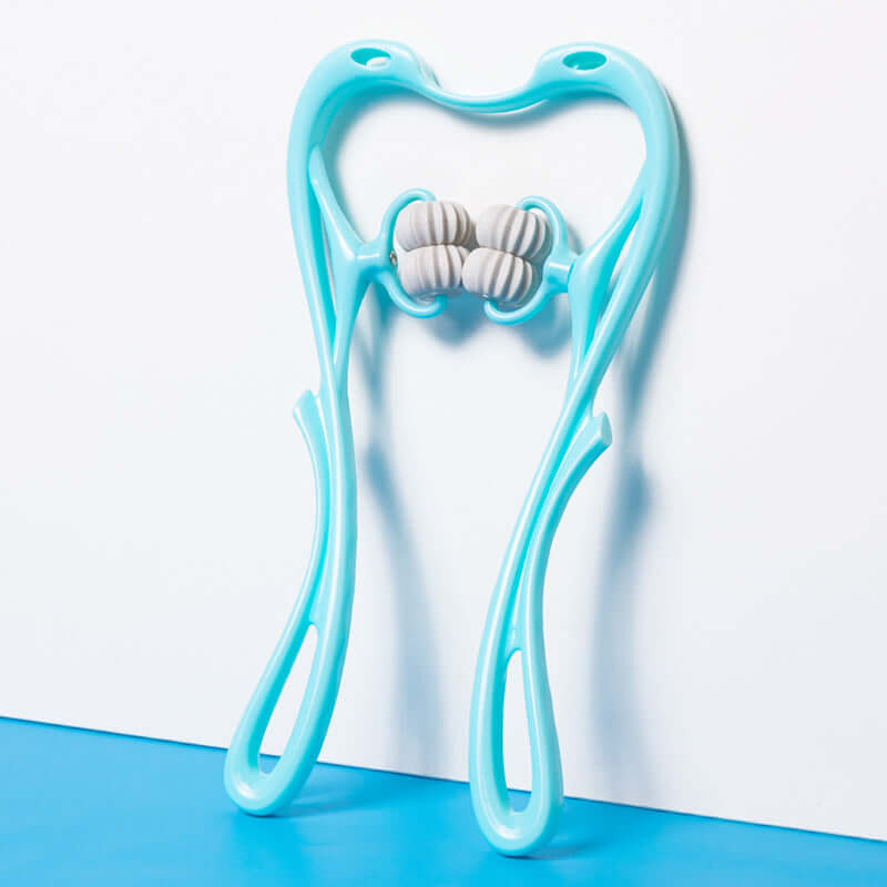 6-wheel neck massager for stress relief with ergonomic design and easy grip.