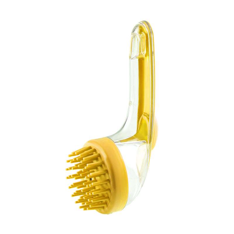 pet bath grooming brush with long handle and soft bristles for easy pet bathing and grooming.