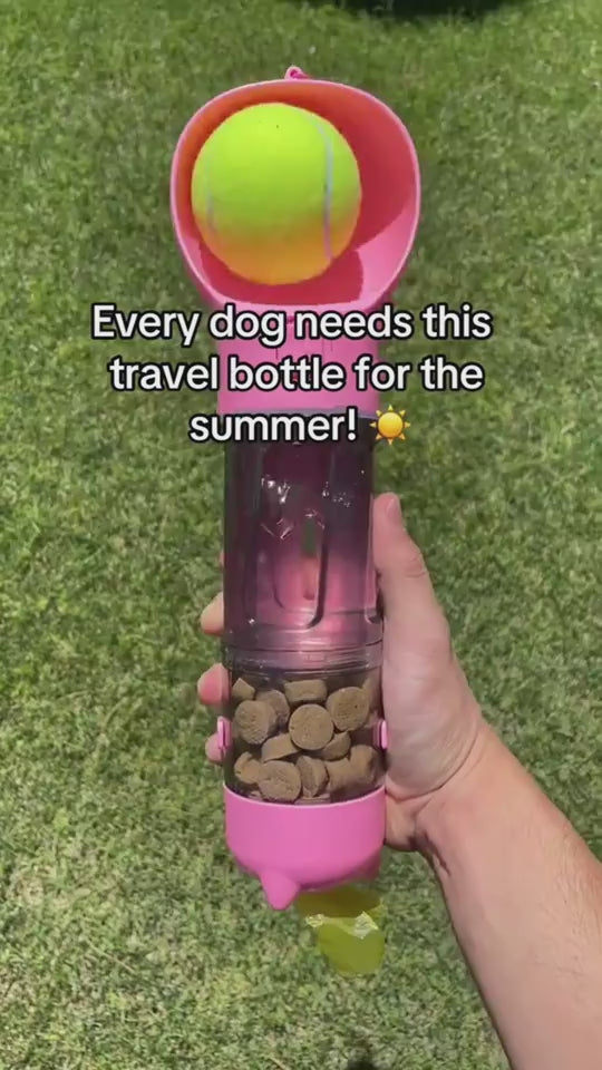 Pet Water Bottle Feeder Bowl Garbage Bag Storage Portable Pet Outdoor Travel 3 In 1 Dog Water Bottle